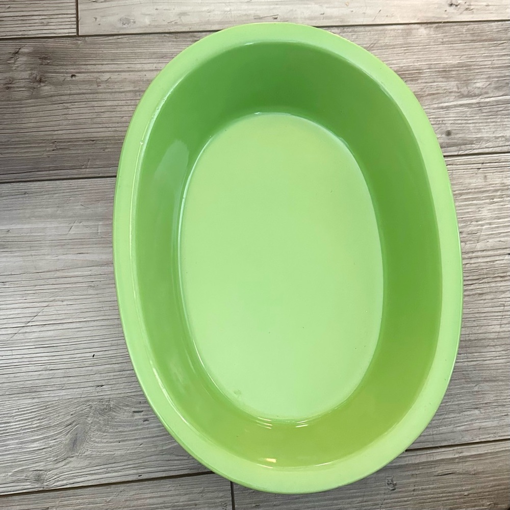 Cerutil Stoneware Portugal 9x13 Oval Baking Dish Lime Green